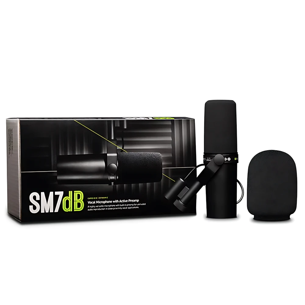 폴킷슨 프로페셔널 SM7dB 고게인 옵션 주파수 응답 다이나믹 보컬 마이크, 스트리밍 미디어에 적합