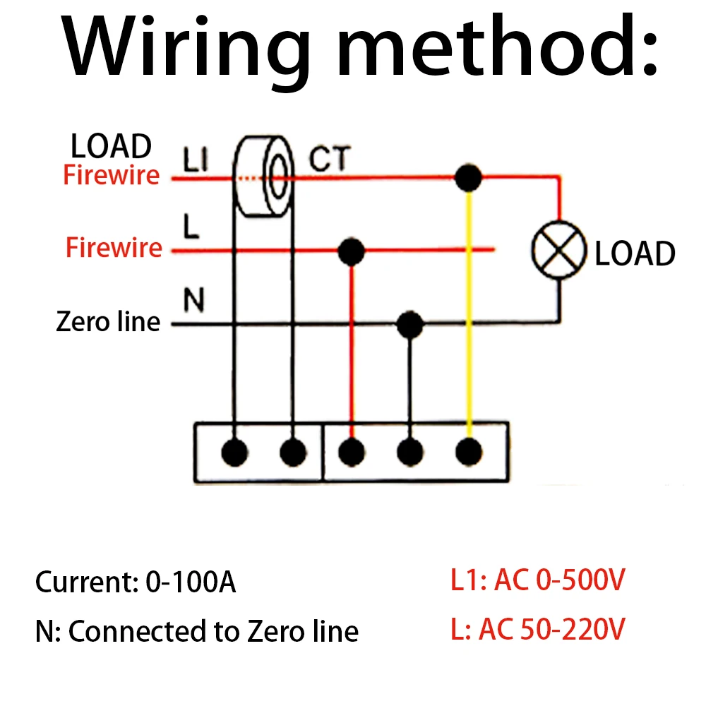 Description Picture 6 of itemKWS-AC305 Wattmeter Power Meter Voltmeter AC 0-500V Voltage 0-50KW Power Analyzers LED AC Electricity Meter 0-100A Detector