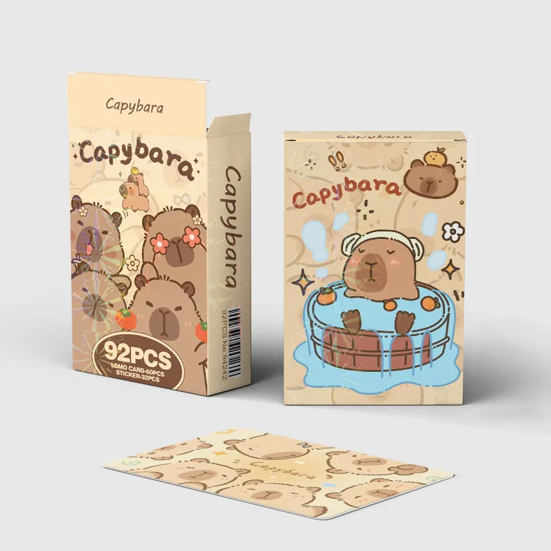 Anime Capybara Lomo Card Fun Kapibala Collection Card Puppet Gate Secret Water Porpoise MEME Cute Strange Cosplay Sticker kpop photo cards comics photo cards manga photo cards photo cards anime card bookmark mini greeting cards gag cards custom cards 92pcs
