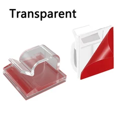 Multi - Pack Self - Adhesive Cable Organizer Clips - 10PCS (Transparent)
