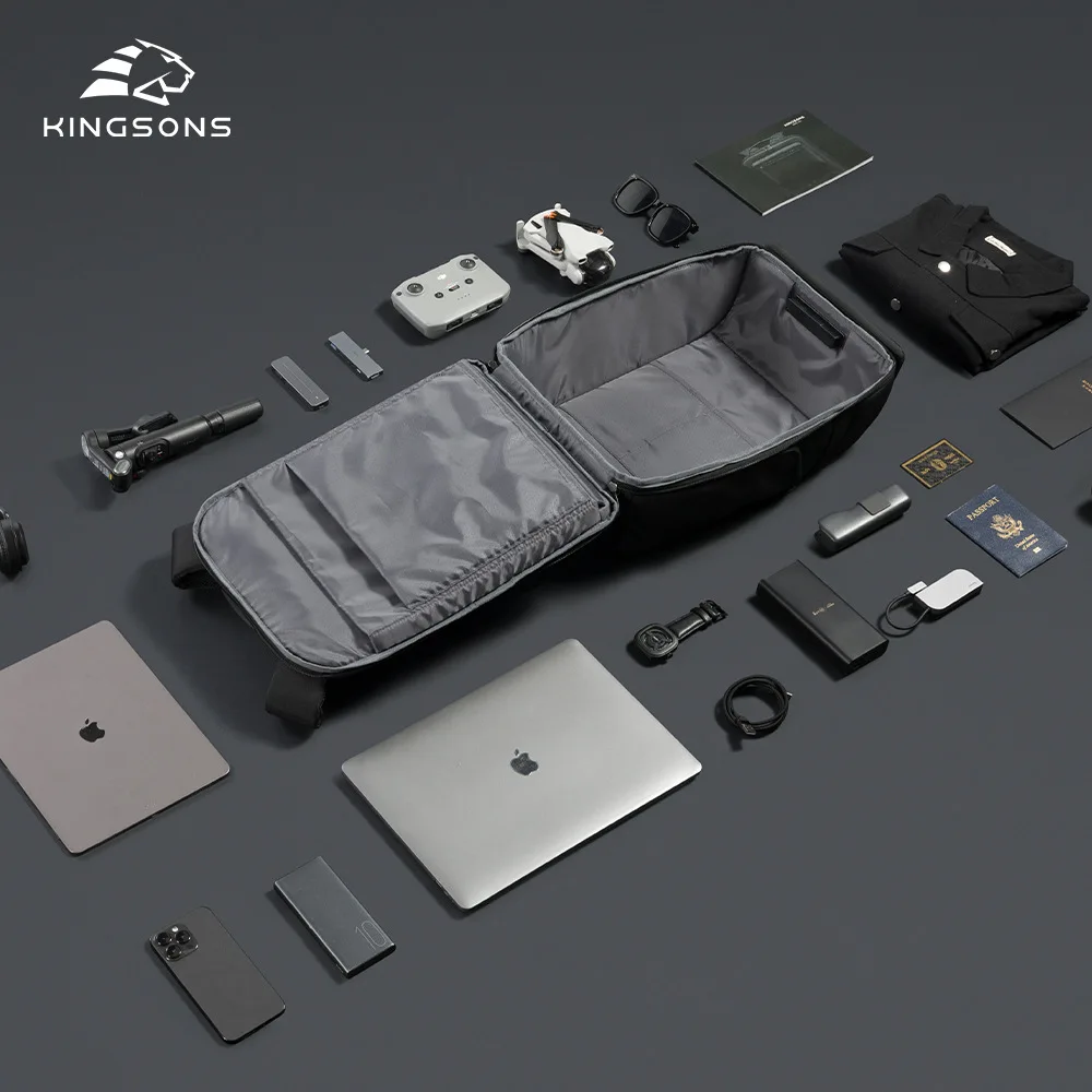 Kingsons KS-10287 Backpack For Men 15.6 inch Laptop 2025 New TSA Lock Anti-theft Waterproof 180° Open Up College Student Boys School Bag - Image 4