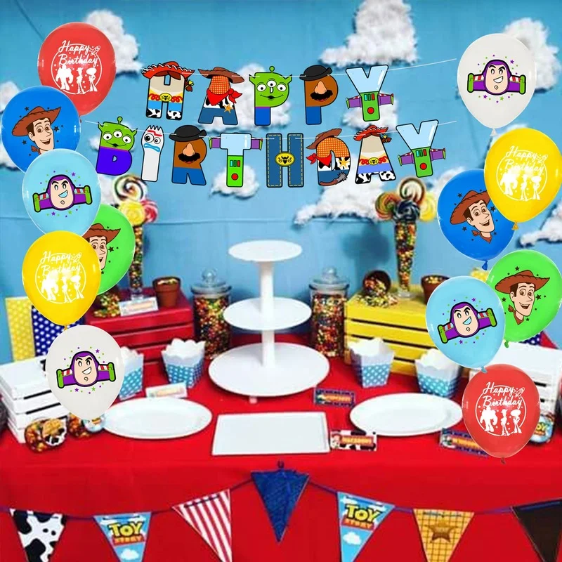  Disney Toy Story Woody Buzz Lightyear globo de fiesta decoración de fiesta de cumpleaños Baby Shower Globos Globos Cumpleanos Infantiles _