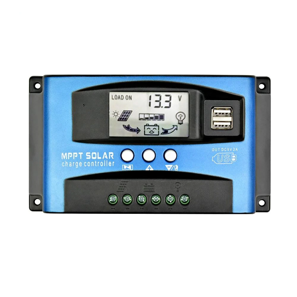 

30A/40A/50A/60A/100A MPPT Solar Charge Controller Dual USB LCD 12V 24V Solar Charge Controller Output Solar Panel PV