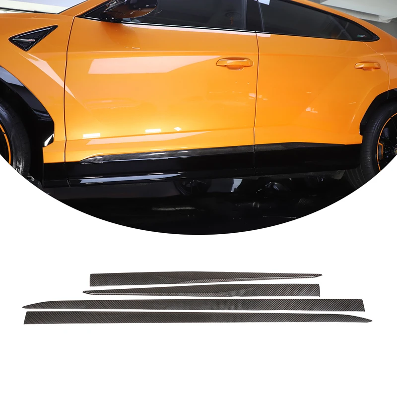 

For Lamborghini URUS 2018-2021 Car Exterior Side Door Decoration Strip Trim Real Carbon Fiber Accessories 4 pcs