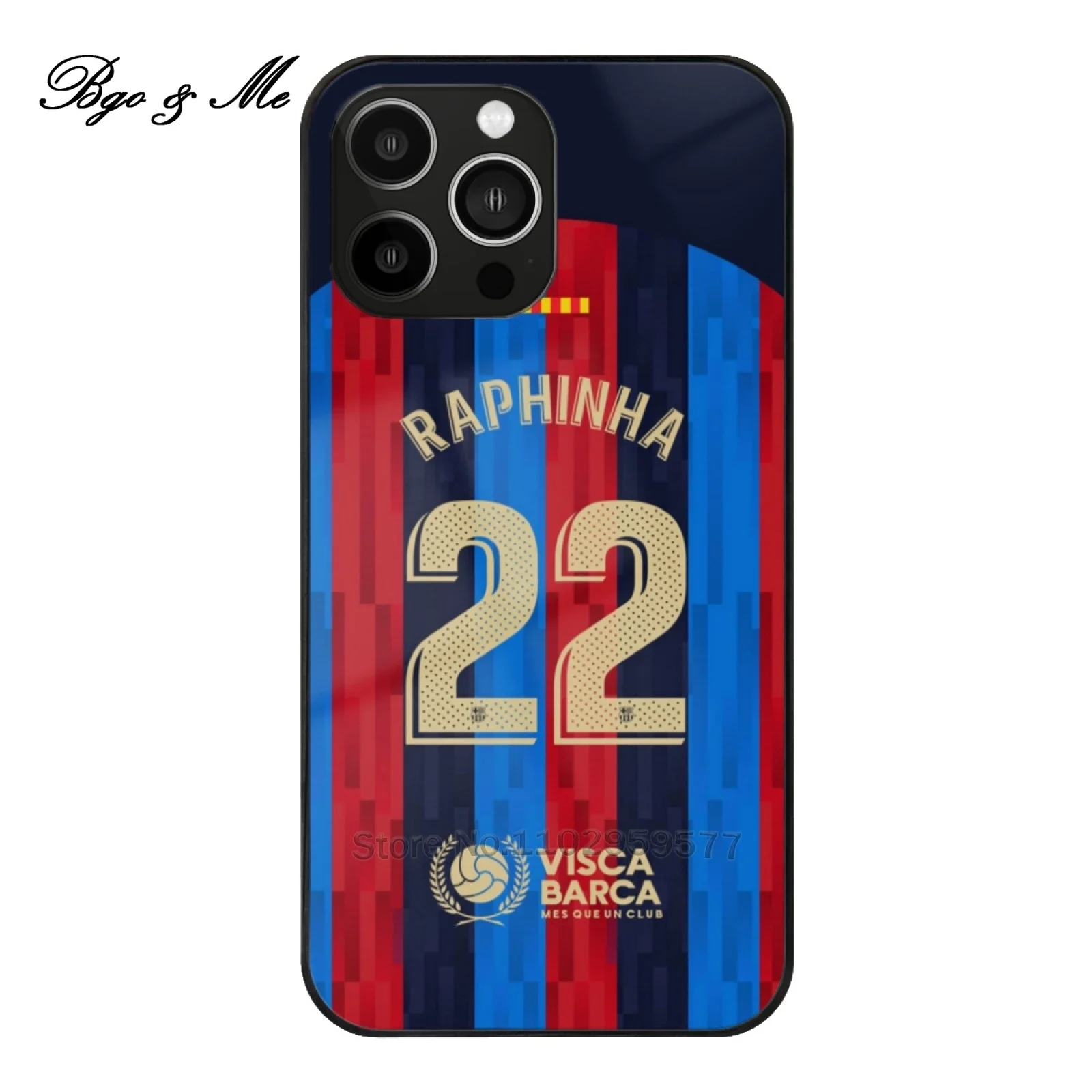 Custodia In Vetro Temperato Raphinha 2022-23 Home Jersey Per Iphone 15 14 13 12 Pro Max Custodia Raphinha Raphinha