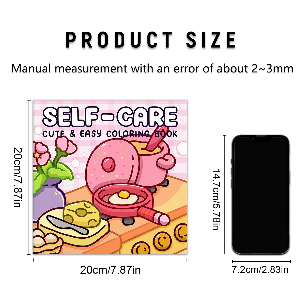 Selbstpflege-Malbuch für Erwachsene mit Cartoon-Motiven und Einfachen Mustern zur Stresslinderung DIY Zeichenbuch – Detail 2