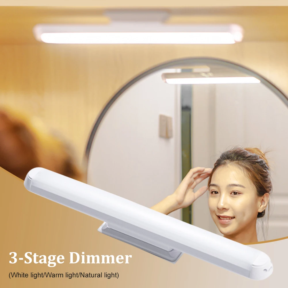 

Makeup Mirror Light Stick On Magnetic Mounted Wireless Dimmable Lighting USB Recahrgeable Light Strip For Table Mirror Cabinet