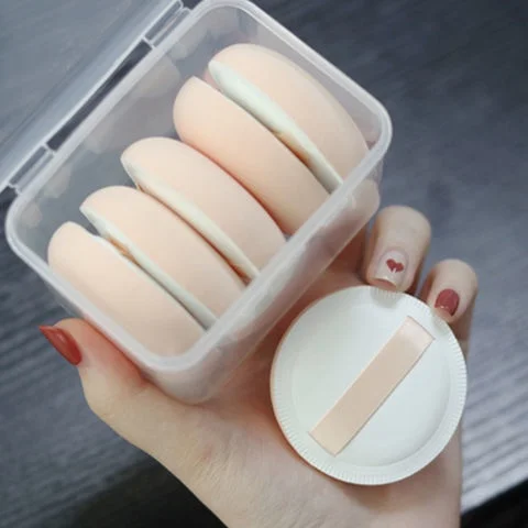 Soft Reusable Makeup Sponge Set - 5-Piece Triangle Powder Puffs for Liquid Foundation & Powder