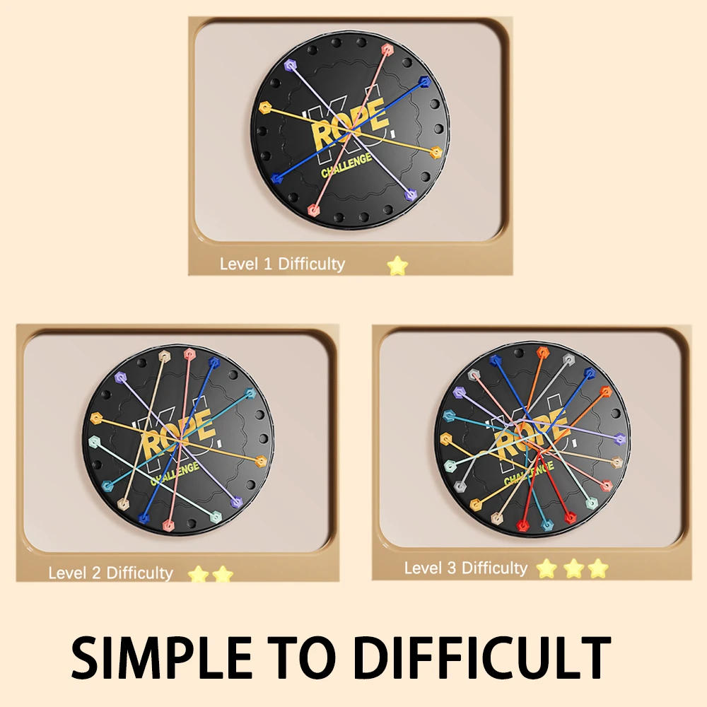 Rope Knots Puzzle Social Board Game for Kids Adults Family Game Logic Thinking Challenge Games for Developing Fine Motor Skills