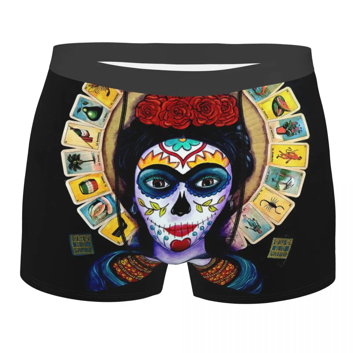 Mexican Skull Underpants Breathbale Panties Male Underwear Print Shorts Boxer Briefs