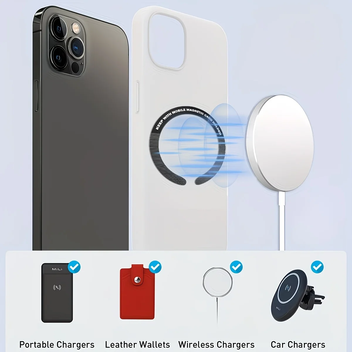 Universal Magnetic Wireless Charging Ring Patches
