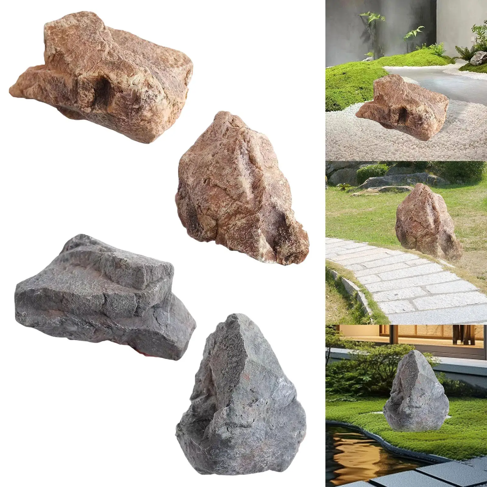 Plastic Fake Rocks Artificial Landscape Rock Foam Simulation Stone for Garden Yard Office ...