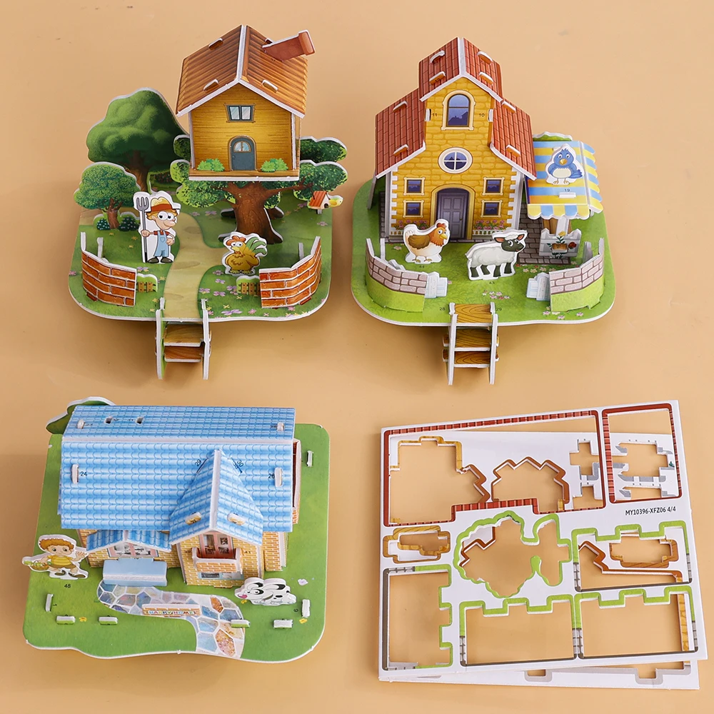 3D Three-dimensional Building Puzzle Model Toys DIY Handmade Paper Puzzle Building Blocks Educational Toy Gifts for Children - 6