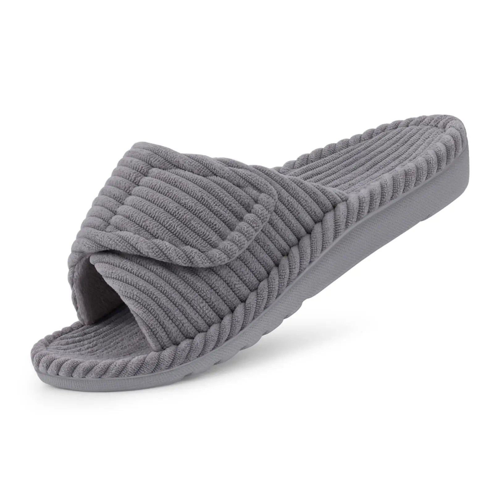 Shevalues Orthopädische Winter-Hausschuhe für Damen, offene Zehen, gemütliches Fell, für Zuhause, flache, gemütliche, warme Baumwoll-Hausschuhe mit Fußgewölbeunterstützung – Detail 20