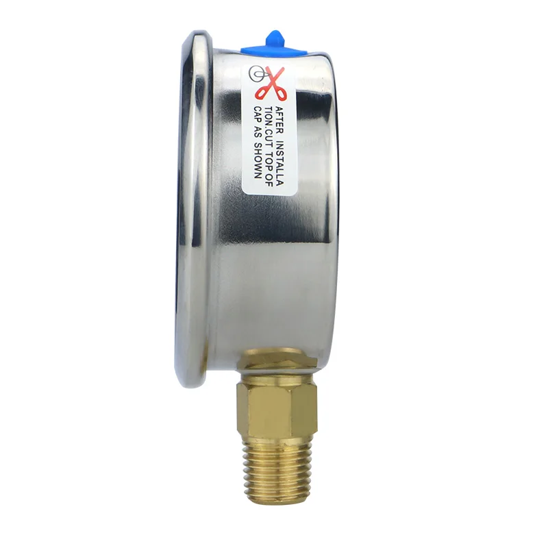 Liquid filling Water Oil Gas Pressure Gauges 63mm (2.5inch) -1-0-1000bar bottom connection for Vacuum Manometer