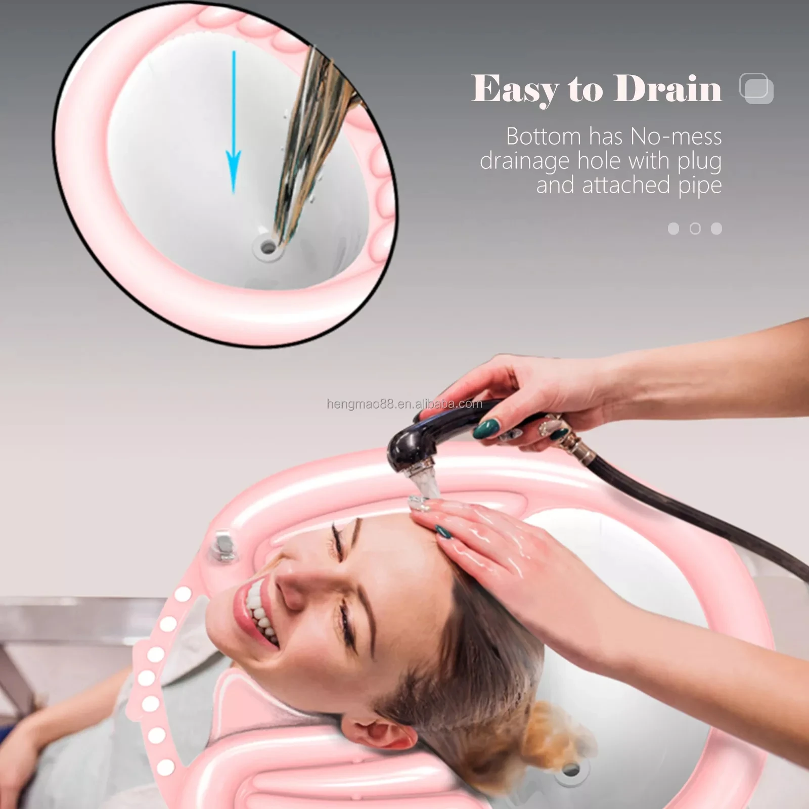 Lavabo portátil para lavar el cabello, fregadero vertical extraíble para  champú giratorio y móvil, cuenco de tratamiento ajustable en altura