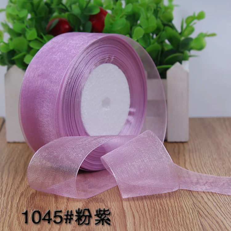Navy Blue Transparent Organza Ribbons for DIY Crafts and Decorations
