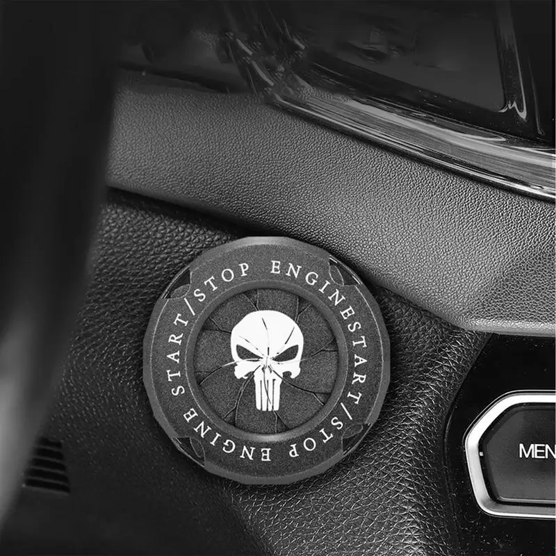 

Push to Start Button Cover Stop Engine Ignition Switch Button Cover 3D skull Trim Sticker Car Interior Decorative Accessories
