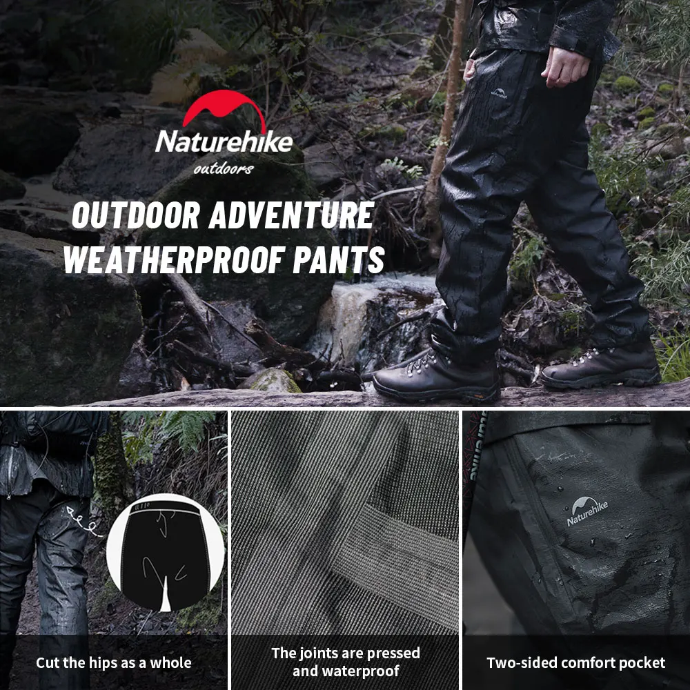 Rainproof Pants Outdoor Hiking Travel Fishing Pants Waterproof Breathable Ultralight Portable Windproof Camping