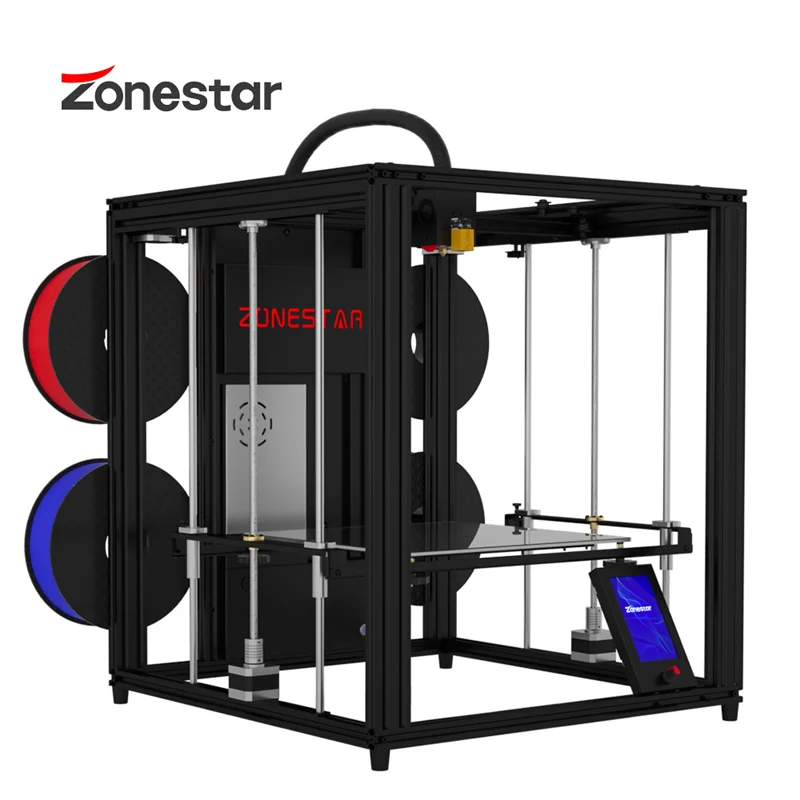 ZONESTAR Z9V5Pro Multi Colors 3D Printer Large Size 4.3&Prime; TFT-LCD Silent Auto Leveling Power Loss Recovery 4 Extruders 4-IN-1-OUT