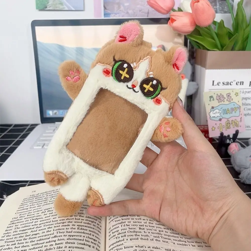 Durable Animal Shape Cartoon Plush Card Holder Soft INS Photo Protector Case Sweet Cat ID Credit Case Girl