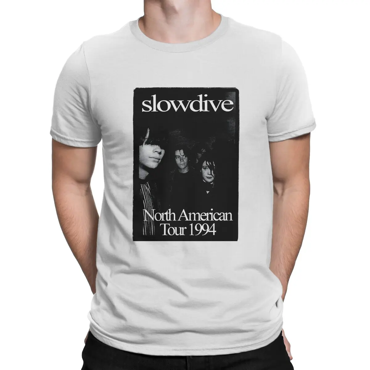 

Vintage North American Tour T-Shirt Men Round Neck 100% Cotton T Shirt Slowdive Short Sleeve Tee Shirt Unique Clothing