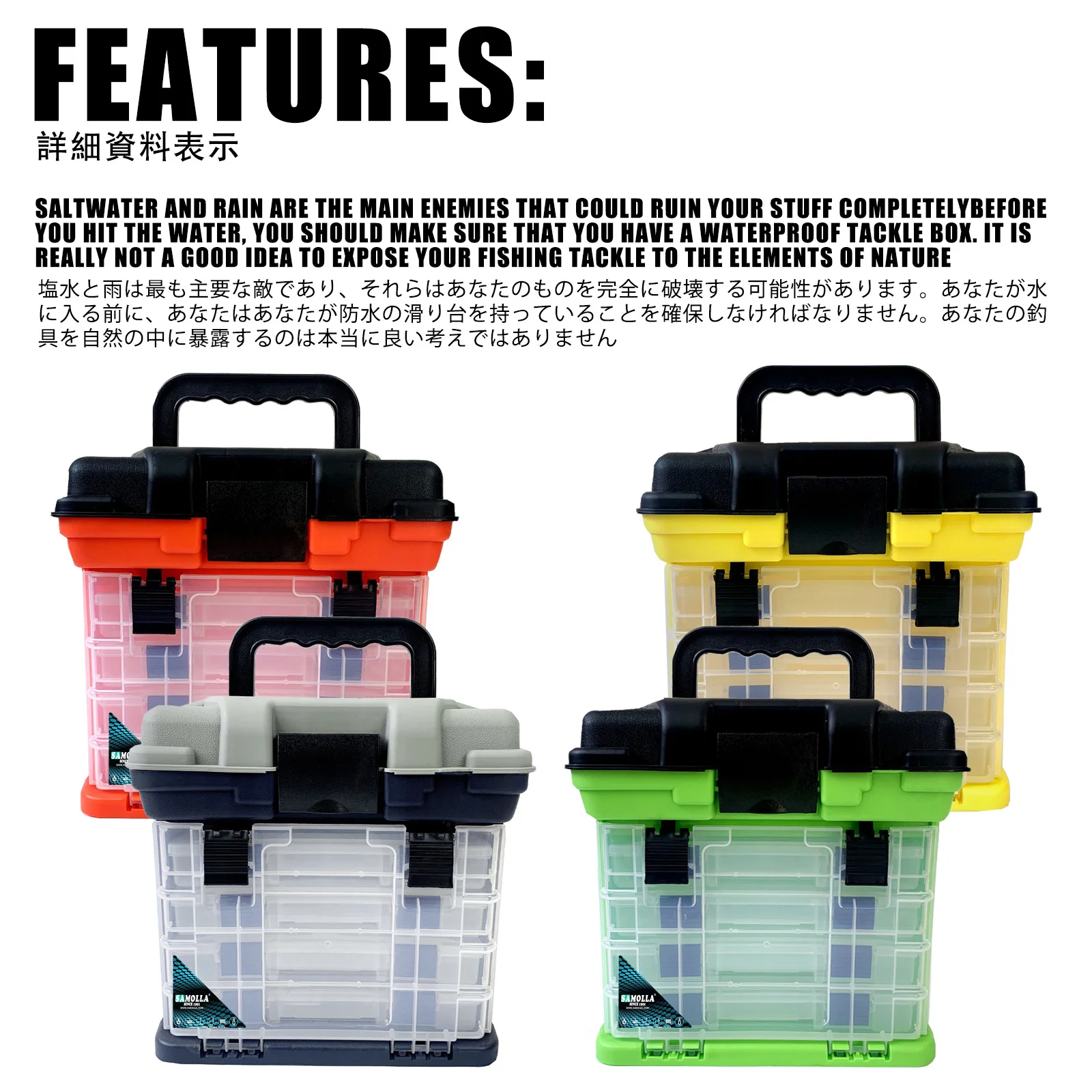 2023 Multifunction Big Lure Fishing Box Multi-storey Compartments Plastic  Accessories Tackle Container Case Adjustable Organizer