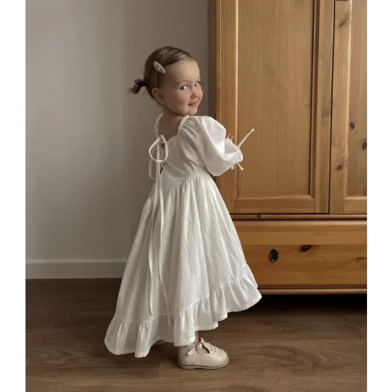 Girls Dress 2023 Spring and Autumn Cotton and Linen Lolita Dress Palace Styles Princess Casual Simple Fashionable Sweet Dress - 6