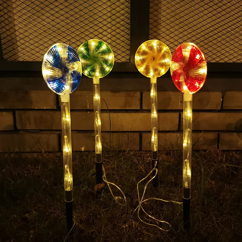 

Christmas Solar Power Candy Cane Lights Outdoor Decor Solar Lights With Santa Claus Lawn Lamp LED Garden Pathway Xmas Decor
