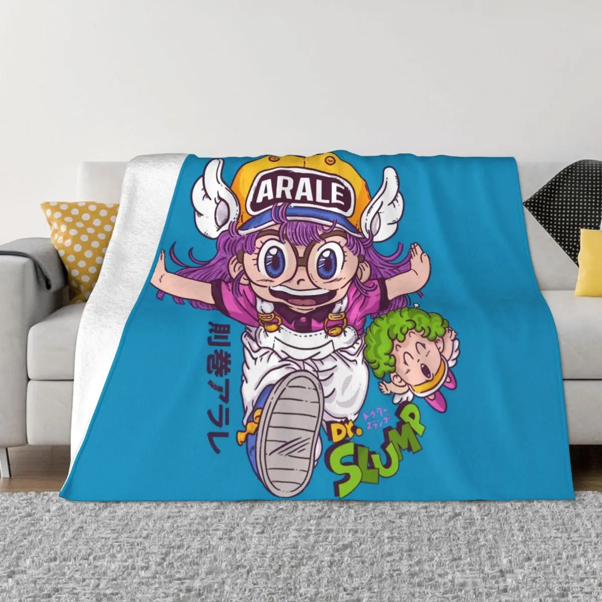 

Dr.slump Anime Blanket Flannel Cute Arale Cozy Soft FLeece Bedspread