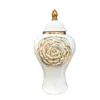 Gold Rose Relief General Can Ginger Jar Porcelain Storage Flower Vase Desktop Organization Home Decoration 6