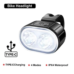 Rechargeable LED Bike Light Set - Front & Rear Bicycle Illumination System (Bike white Headlight)