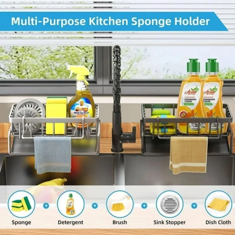 Sponge rack Kitchen drain rack ABS material sink rag countertop rag dishwashing sponge drain scouring arrangement