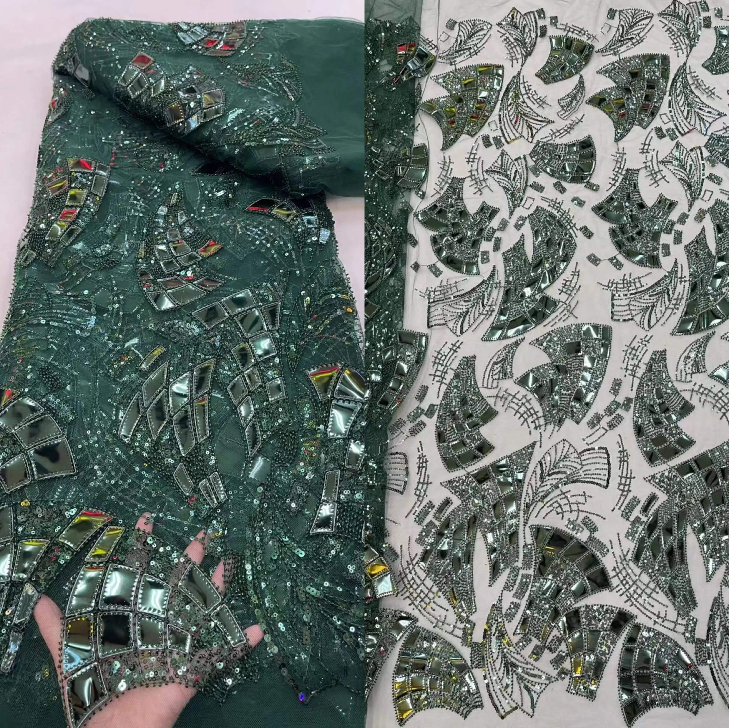 

Африканские блестки и бусины, ткань, французская фотография, искусственный материал для невесты, Высококачественная нигерийская кружевная ткань