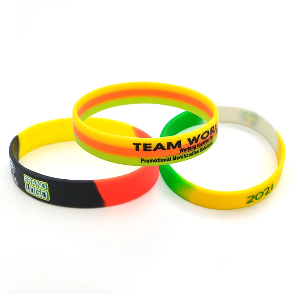 Reflective PVC Bracelet Silicone Wristband Custom Arm Ankle Hand Wrist Snap Belt rubber wrist bands |