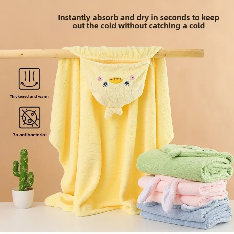 Cartoon Animal Baby Bath Towels Soft Newborn Hooded Towel Blanket Toddler Bathrobe Warm Sleeping Swaddle Wrap for Boys Girls - 6