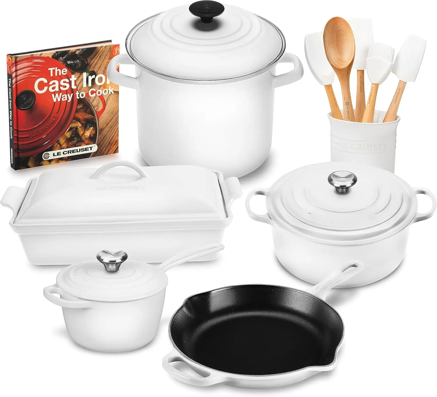 Cookware Sets 16 Piece Cookware Set Enameled cast iron cookware provides even heat distribution and superior heat retention