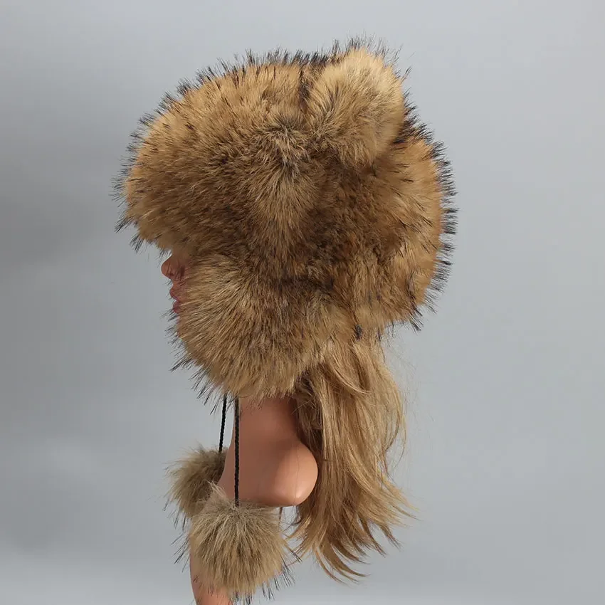 Winter Nep Bontmuts Voor Vrouwen Hoed Met Oor Faux Fox Bont Cap