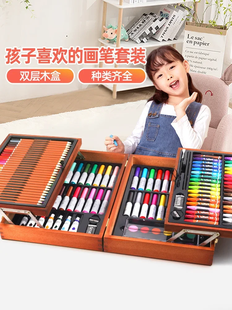 Birthday gift, brush, watercolor brush, painting set, painting tools, non-toxic gift box, primary school students, girls 10 year