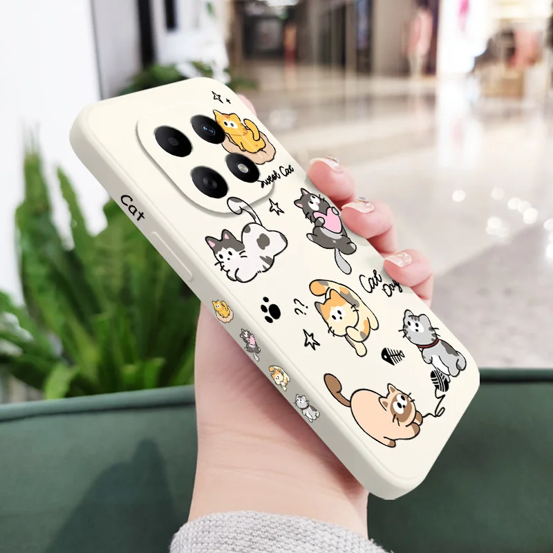 Cat String Ball Liquid Silicone Soft Phone Case