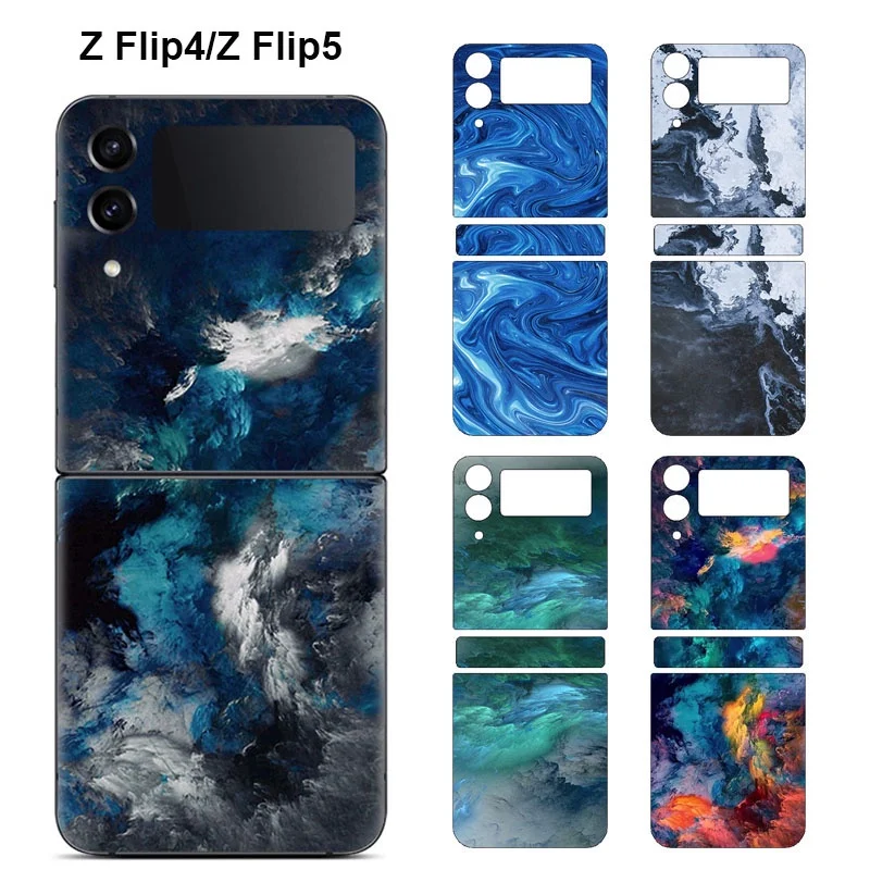 

Colorful for Samsung Galaxy Z Flip 4 5 Nebula Decal Skin Back Screen Protector Film Cover Flip5 3M Wrap Personal Sticker