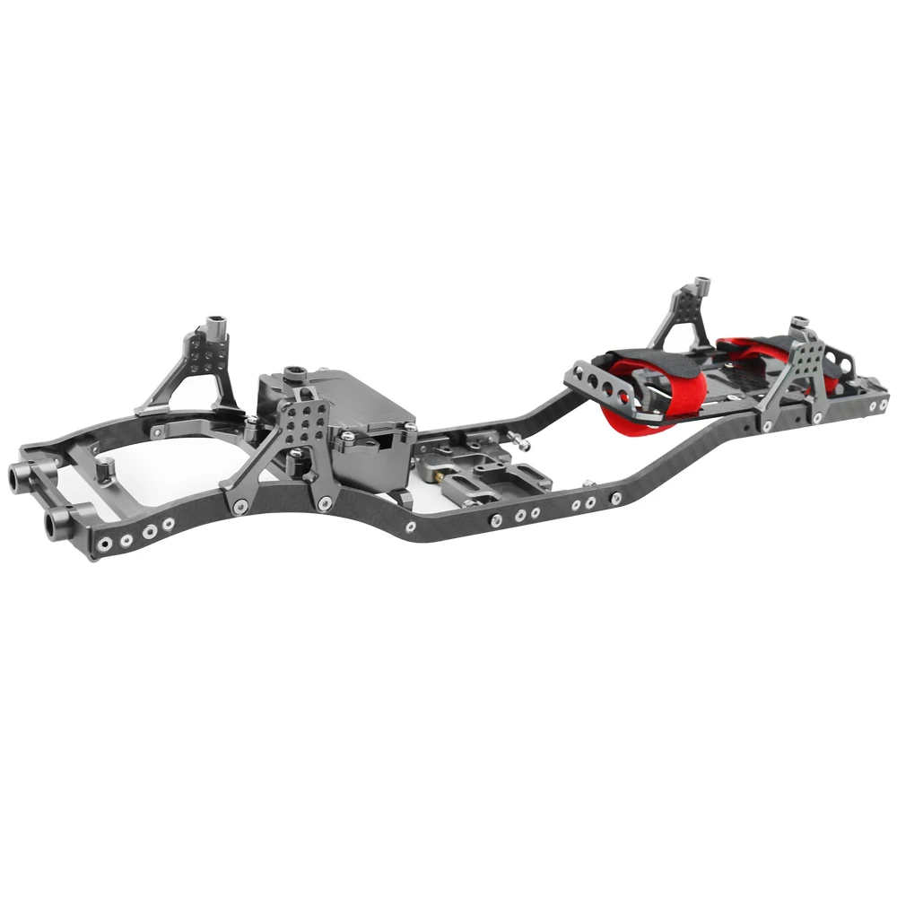 S28debbd3dc02431baa2162be8e2f5d1fD 1/10 RC 크롤러 카본 파이버 거더 4MM CNC 금속 자동차 섀시 프레임 바디 키트 부품 (Axial SCX10 II Rock Off Road 트럭용)