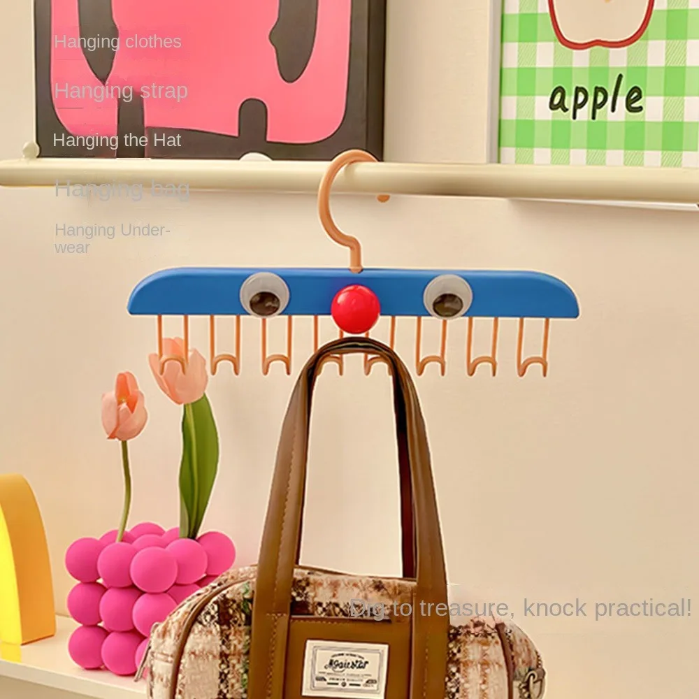 Multi-functiona Storage Hanger Multiple Hooks Traceless Camisoles Hook Clothes Drying Tools Cartoon Expressions 5