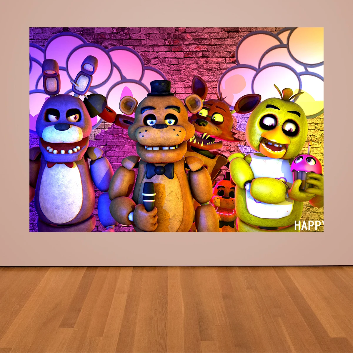 Five Night Happy Birthday Party Decorations Game Banner Cake