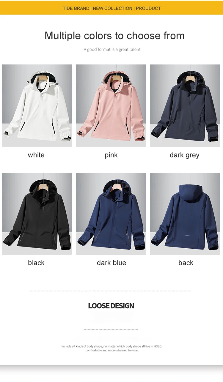 Description Picture 5 of itemCamping Hiking Windbreaker Men/Women Outdoor Sports Waterproof Windproof Hooded Windbreaker Coats Spring Autumn Thin Jacket