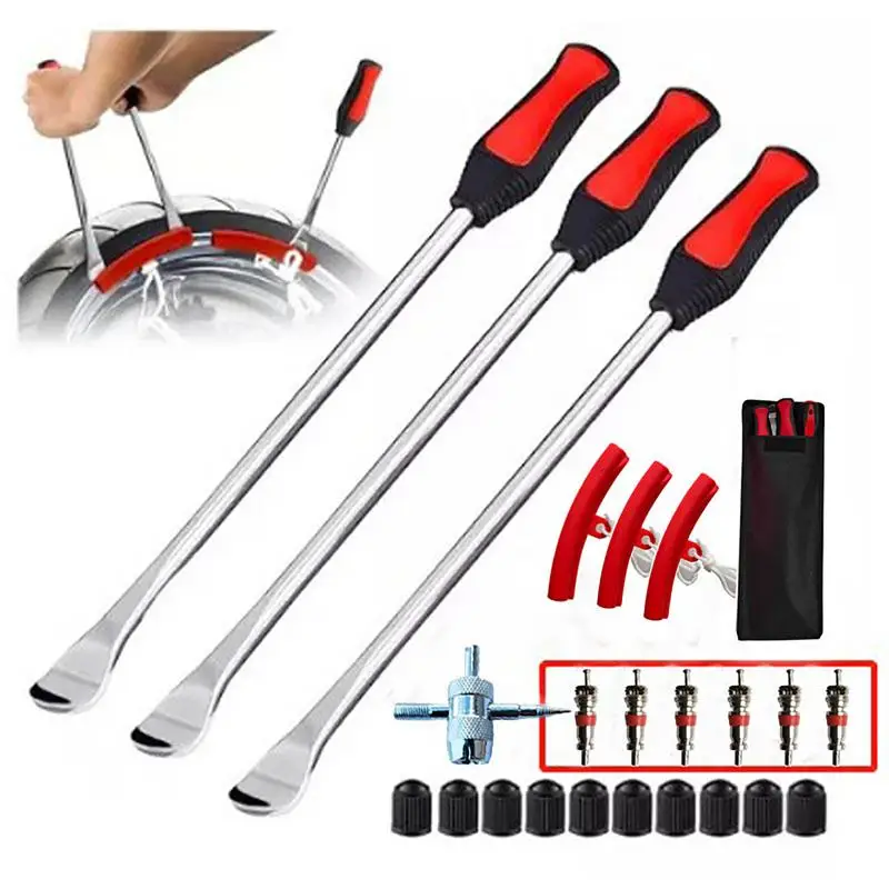 

13PCS Car Tyre Repair Tool Tire Changing Levers Auto Spoon Rod 38cm Long Lever Tire Maintenance Hardened Steel Tire Crowbar Set