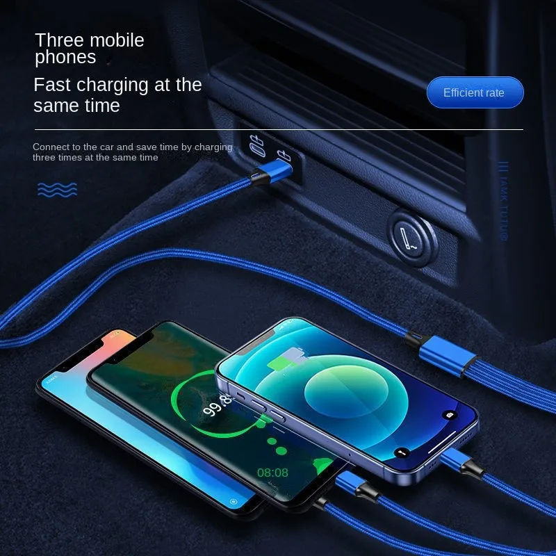 Type-c Three-in-one Charging Line PD Three-vehicle Fast Charging Line type c charger cable