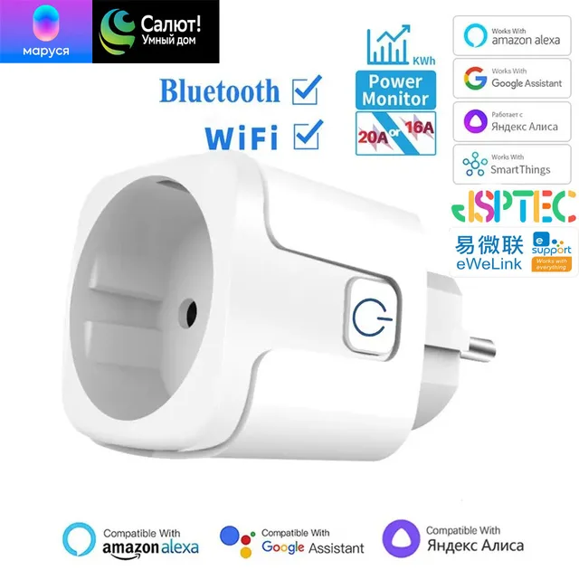 EWelink WiFi Smart Socket With Power Monitoring Smart Plug Timing Voice Control Work with Alexa Google Home Yandex Маруся 1
