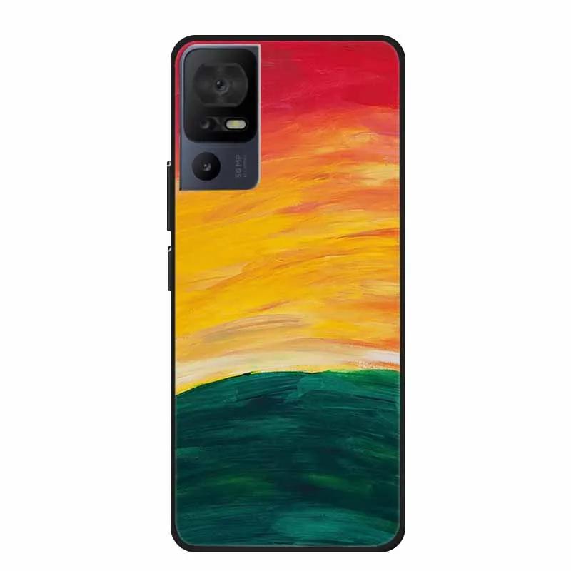 Luxury Silicone Protective Soft Phone Case with Marble Art Design in Vibrant Colors