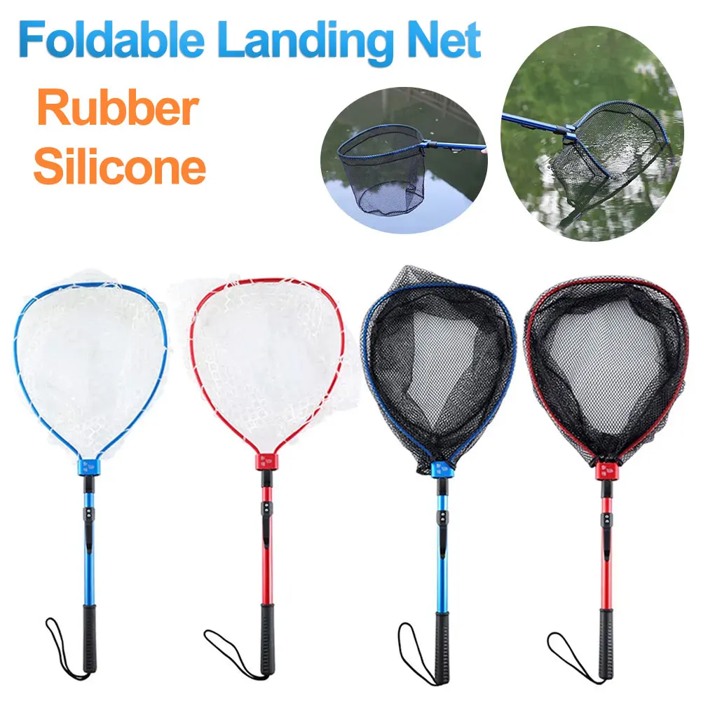 Ultralight Landing Netto 8MM Mesh Scoop Net Silicone/Rubber Coated